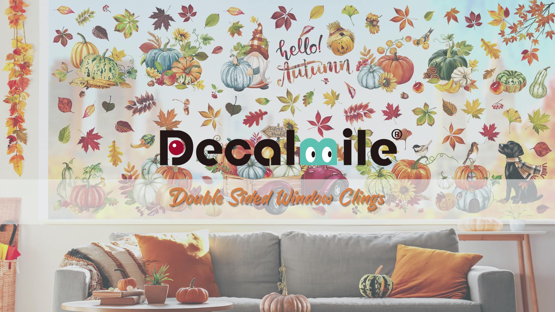 Amazon.com: decalmile Fall Boho Flower Leaf Double Sided Window